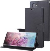 Voor Galaxy Note 10+ MERCURY GOOSPERY FANCY DAGBOEK Horizontale flip lederen tas met houder & kaartsleuven en portemonnee (zwart)