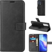 Voor OPPO Reno5 Pro 5G Retro Kalfspatroon Gesp Horizontale Flip Leren Case met Houder & Kaartsleuven & Portemonnee (Zwart)