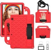 Voor Huawei MediaPad T5 10.1 Diamond Series EVA Anti-Fall Shockproof Sleeve Beschermende Shell Case met houder & riem (rood)
