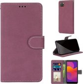 Voor Huawei Y5p / Honor 9S Retro Frosted Horizontale Flip PU lederen hoes met houder & kaartsleuven & portemonnee & fotolijst (Rose Red)