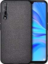 Voor Huawei Enjoy 10s schokbestendige doektextuur PC + TPU beschermhoes (zwart)