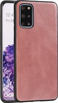 Voor Samsung Galaxy S20 + Crazy Horse getextureerd kalfsleer PU + pc + TPU-hoes (rosÃ©goud)