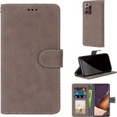 Voor Samsung Galaxy Note20 Ultra Retro Frosted Horizontale Flip PU lederen tas met houder & kaartsleuven & portemonnee & fotolijst (bruin)
