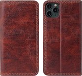Voor iphone 11 retro boomschors textuur pu magnetische horizontale flip lederen case met houder & kaartsleuven & portemonnee (bruin)
