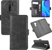 Voor Geschikt voor Xiaomi Redmi 9 Dual-side magnetische gesp horizontale flip lederen tas met houder & kaartsleuven & portemonnee (zwart)