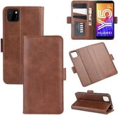 Voor Huawei Y5p / Honor 9S Dubbelzijdige magnetische gesp Horizontale flip lederen tas met houder & kaartsleuven & portemonnee (bruin)