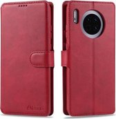 Voor Huawei Mate 30 AZNS Kalfsstructuur Horizontale Flip Leren Case, met Houder & Kaartsleuven & Portemonnee & Fotolijst (Rood)