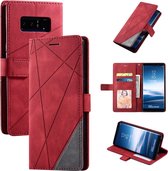 Voor Samsung Galaxy Note 8 Skin Feel Splicing Horizontale flip lederen tas met houder & kaartsleuven & portemonnee & fotolijst (rood)