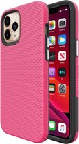 Voor iPhone 12 Pro Max Triangle Armor Texture TPU + pc-hoes (roze)