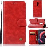 Voor HTC X10 Retro koperen gesp Crazy Horse horizontale flip PU lederen tas met houder & kaartsleuven & portemonnee & lanyard (rood)