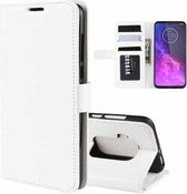 Voor Motorola One Zoom R64 Texture Single Fold Horizontale Flip Leather Case met houder & kaartsleuven & portemonnee (wit)