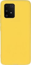 Voor Galaxy M80S / A91 / S10 Lite effen kleur mat TPU telefoonhoes (geel)