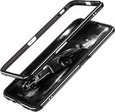 Voor OPPO Realme X50 5G Aluminium schokbestendig beschermend bumperframe (zwart zilver)
