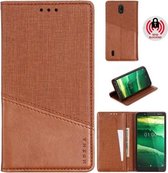 Voor Nokia C1 MUXMA MX109 Horizontale Flip Leren Case met Houder & Kaartsleuf & Portemonnee (Bruin)