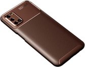 Voor OPPO Realme X7 koolstofvezel textuur schokbestendig TPU-hoesje (bruin)