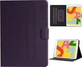 Voor iPad Mini 2019/4/3/2/1 Effen Kleur Horizontale Flip Leren Case met Kaartsleuven & Houder & Slaap / Wekfunctie (Paars)