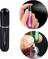 Draagbare mini aluminium hervulbare parfumfles spray lege cosmetische containers verstuiver, capaciteit: 5 ml (zwart)