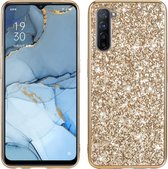 Voor OPPO Reno3 glitterpoeder schokbestendige TPU-beschermhoes (goud)