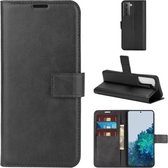 Voor Samsung Galaxy S21 5G Retro Kalfspatroon Gesp Horizontale Flip Leren Case met Houder & Kaartsleuven & Portemonnee (Zwart)