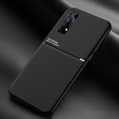 Voor OPPO Realme 7 5G Classic Tilt Strip Grain Magnetisch Schokbestendig PC + TPU-hoesje (zwart)