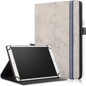 Voor 9-11 inch Marmeren Doek Textuur Horizontale Flip Universele Tablet PC Leren Case met Pen Slot & Houder (Grijs)