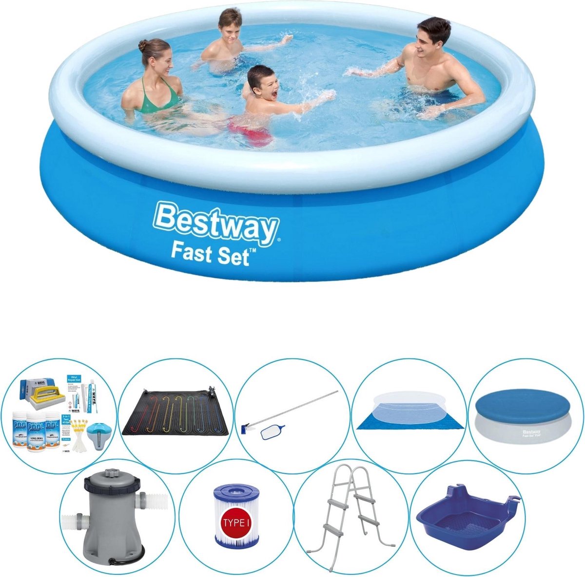 Fast Set Rond 366x76 cm - Slimme Zwembad Deal