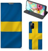Telefoon Hoesje Geschikt voor Samsung Galaxy A71 Flipcase Zweedse Vlag