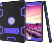 Voor iPad Pro 10,5 inch (2017) schokbestendige pc + siliconen beschermhoes, met houder (zwart paars)