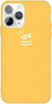 Voor iPhone 11 Pro Small Fish Pattern Colorful Frosted TPU telefoon beschermhoes (geel)
