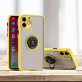 Voor iPhone 11 Q Shadow 1 Generation-serie TPU + pc-beschermhoes met 360 graden roterende ringhouder (geel)
