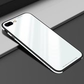 SULADA metalen frame gehard glazen hoesje voor iPhone 8 Plus & 7 Plus (wit)