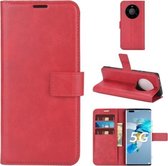 Retro kalfspatroon gesp horizontale flip lederen tas met houder & kaartsleuven & portemonnee voor Huawei Mate 40 Pro + (rood)