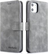 Voor iPhone 11 Diaobaolee Pure Fresh Texture Horizontale Flip Leather Case, met houder & kaartsleuf & portemonnee & fotolijst (grijs)