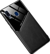 Voor Samsung Galaxy A20e All-inclusive leer + organisch glas beschermhoes met metalen ijzeren plaat (zwart)