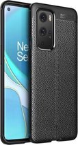 Voor OnePlus 9 Pro Litchi Texture TPU schokbestendig hoesje (zwart)