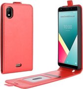 Voor WIKO Y61 R64 Texture enkele verticale flip lederen beschermhoes met kaartsleuven en fotolijst (rood)