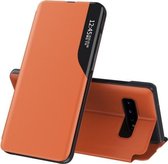 Voor Samsung Galaxy S10 zijdisplay magnetisch schokbestendig horizontaal flip lederen tas met houder (oranje)