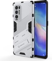 Voor OPPO Reno5 Pro + Punk Armor 2 in 1 PC + TPU schokbestendig hoesje met onzichtbare houder (wit)