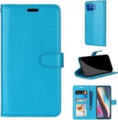 Voor Motorola Mote G 5G Plus Pure Kleur Horizontale Flip PU lederen tas met houder & kaartsleuven & portemonnee & fotolijst (blauw)