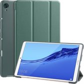 Voor Huawei MediaPad M6 8.4 inch 3-vouw horizontaal Flip PU-leer + schokbestendig honingraat TPU-hoes met houder (dennengroen)