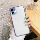 Galvaniserende all-inclusive pure TPU-beschermhoes met metalen lensafdekking voor iPhone 11 Pro Max (lichtblauw)