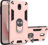 Voor Samsung Galaxy J7 Pro / J730 2 in 1 Armor Series PC + TPU beschermhoes met ringhouder (roségoud)