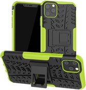 Voor iPhone 11 Pro Max Tyre Texture TPU + PC schokbestendig hoesje met houder (groen)