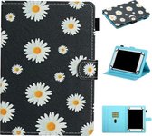 Voor 7 inch universele tablet-pc bloempatroon horizontale flip lederen tas met kaartsleuven en houder (kleine madeliefjes)