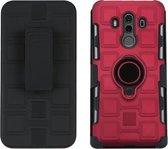 Voor Huawei Mate 10 Pro 3 in 1 Cube PC + TPU beschermhoes met 360 graden draaien zwarte ringhouder (rood)