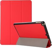 3-vouwen Skin Texture Horizontale Flip TPU + PU lederen tas met houder voor iPad 9.7 (2018) / 9.7 (2017) / air / air2 (rood)