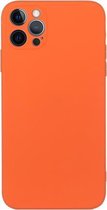 Rechte rand effen kleur TPU schokbestendig hoesje voor iPhone 12 Pro (oranje)