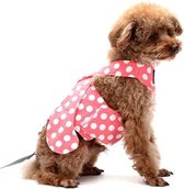 Anti-lekkage, ademend borstharnas voor kleine honden, trekkabel, maat: L (Wave Piont Pink)