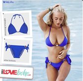 BOHO bikini’s top – stunning triangle – lapiz blauw - XL - Cup D