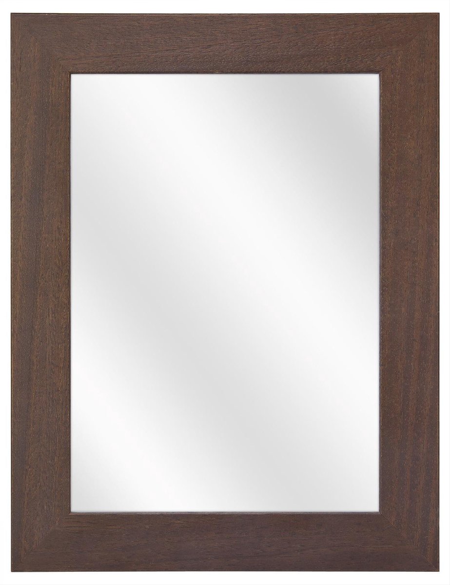 Spiegel met Ronde Houten Lijst - Koloniaal - 40 x 50 cm